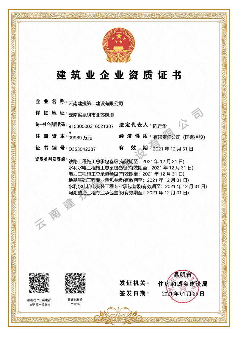 建筑業(yè)企業(yè)資質(zhì)證書局級(jí)